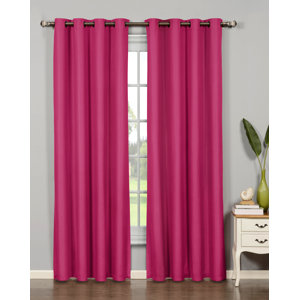 Emma Extra Wide Solid Room Darkening Thermal Grommet Single Curtain Panel