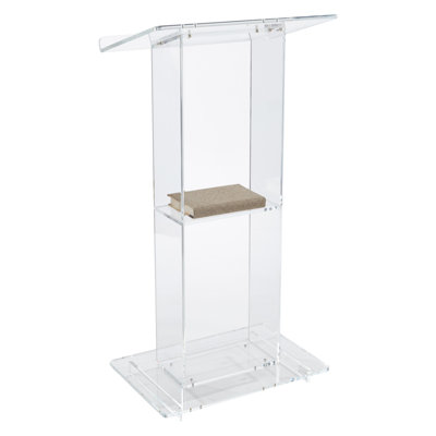 (Incomplete) Oklahoma Sound® Clear Acrylic Lectern with Shelf