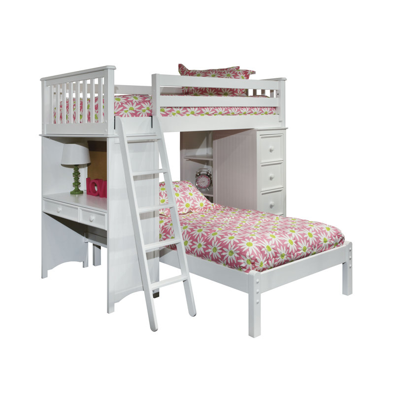 Harriet Bee Bonneau Twin Loft Bed With Lower Platform Wayfair Bonneau Twin Loft Bed With Lower Platform