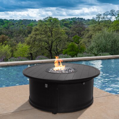 longshore aluminum propane fire pit table