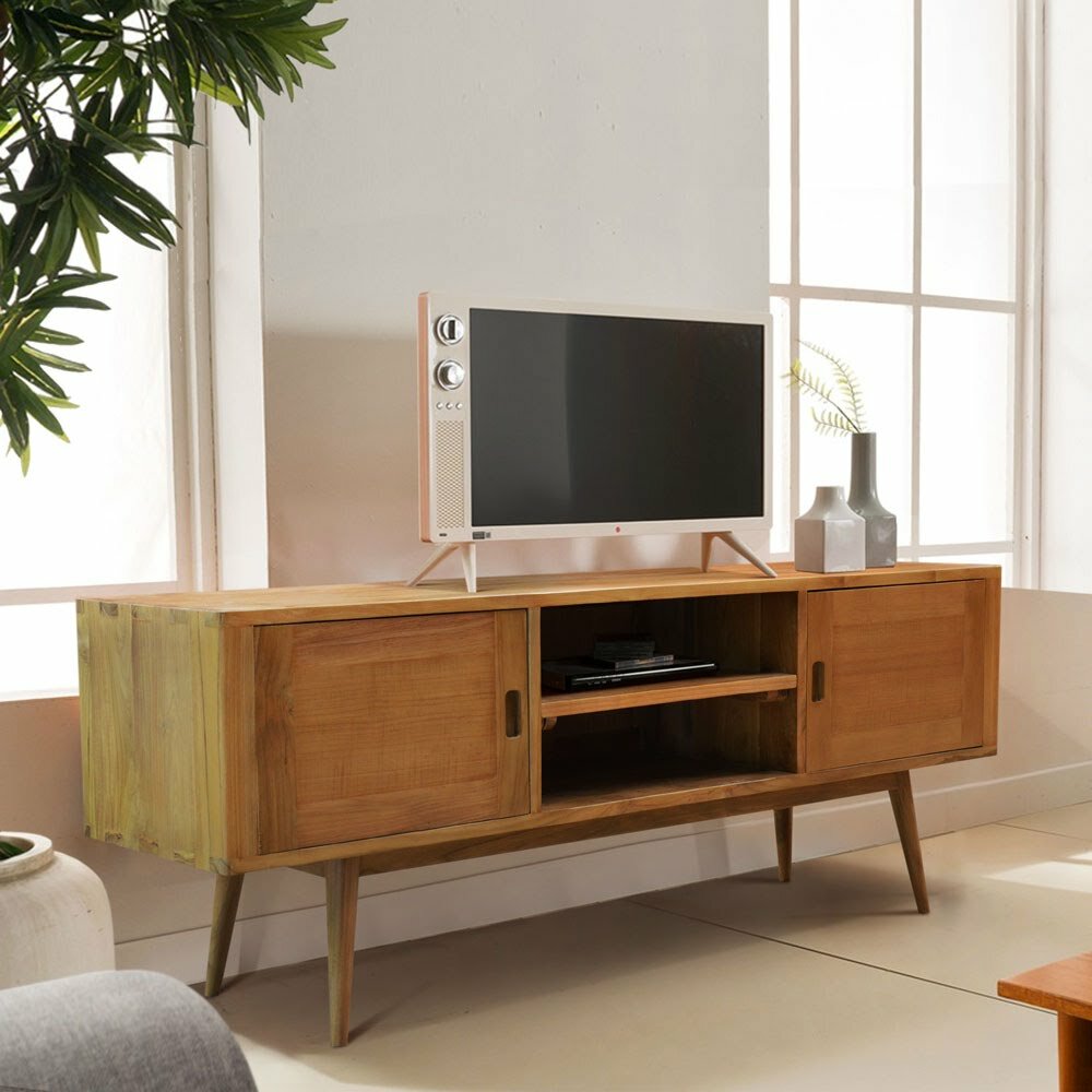 Corrigan Studio Halesowen Solid Wood Tv Stand For Tvs Up To 70