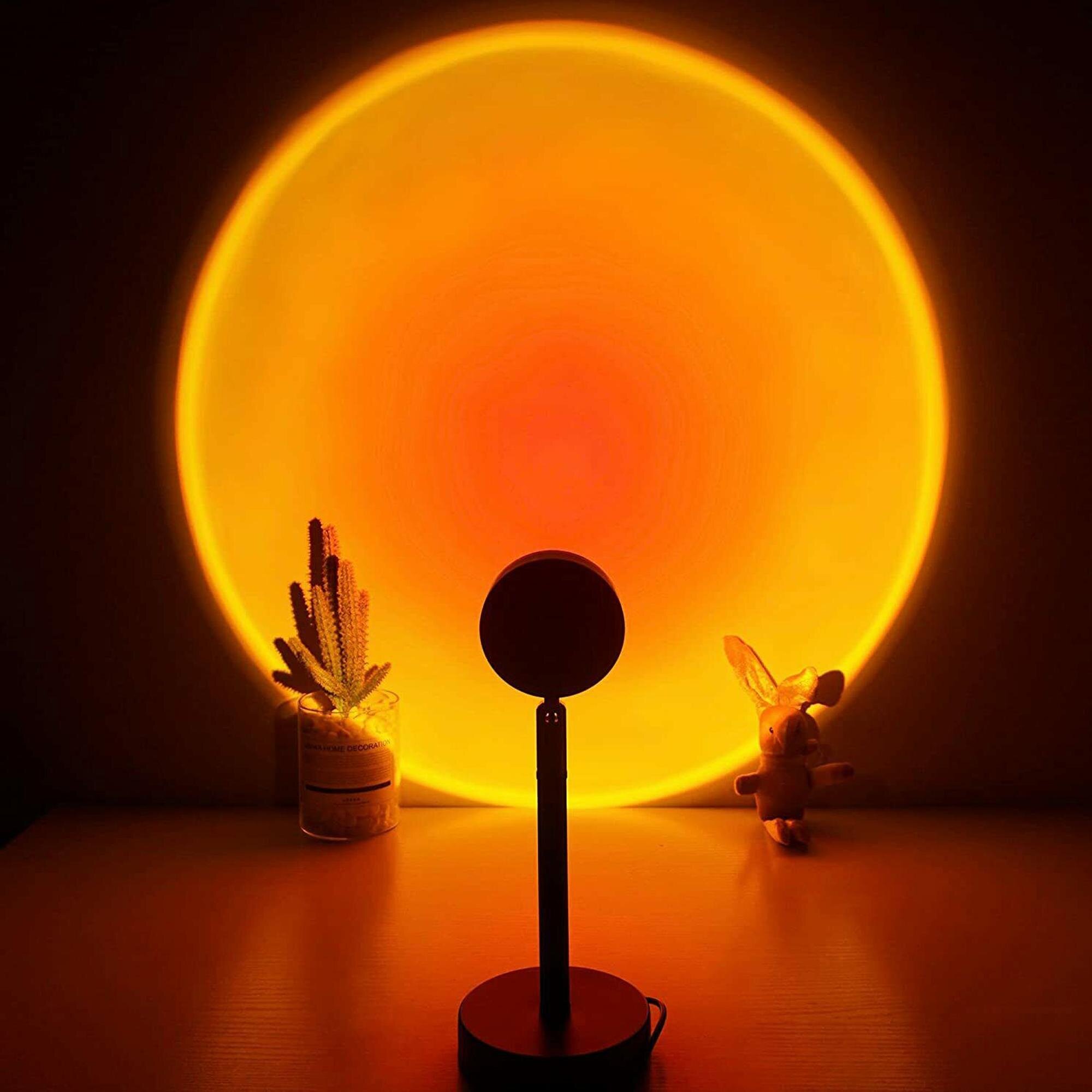 LED Sun Sunset Rainbow Projector Atmosphere Light Lamp USB Home Room Ornaments 