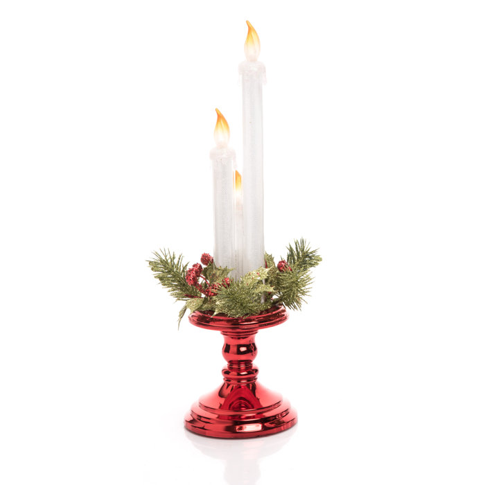 Plastic Large Christmas Light Up Center Piece Novelty Candle