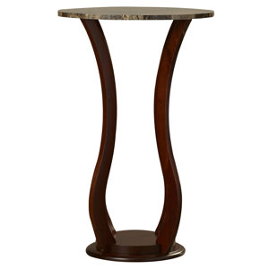 O'Neil Faux Marble Top Pedestal Plant Stand in Cherry