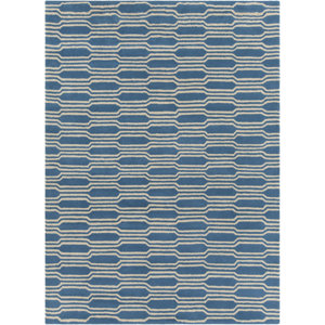 Electra Hand Tufted Rectangle Contemporary Aqua/Cream Area Rug