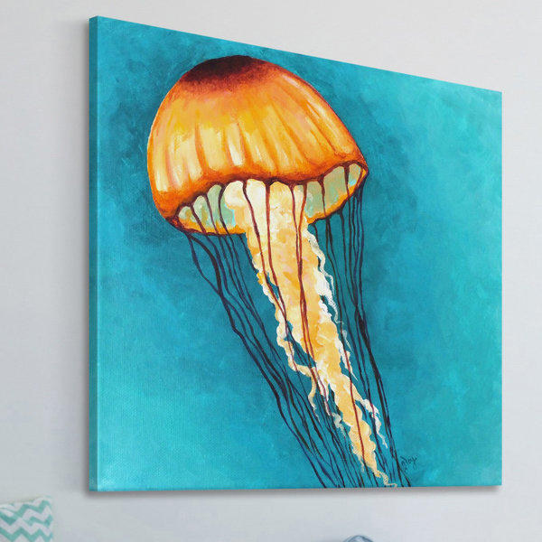 Marmont Hill Jellyfish Yellow By Nicola Joyner Painting Print