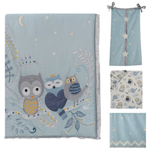 Night Owl 4 Piece Crib Bedding Set