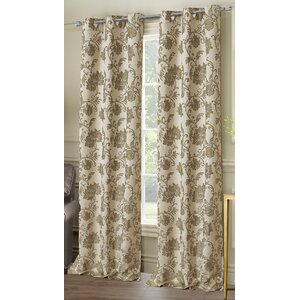 Clarissa Floral Room Darkening Grommet Curtain Panels (Set of 2)