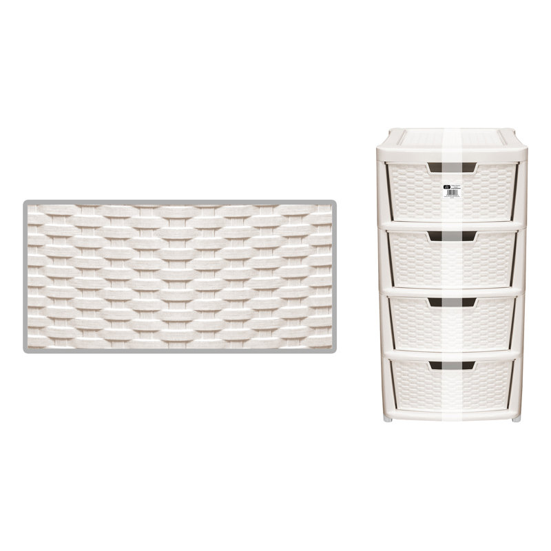 Rebrilliant 4 Drawer Plastic 82cm H X 40cm W Desk File Pedestal