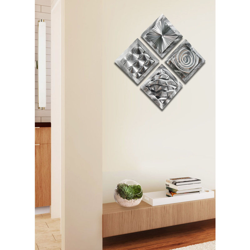 Latitude Run 4 Piece Squares Wall Decor Set Reviews Wayfair