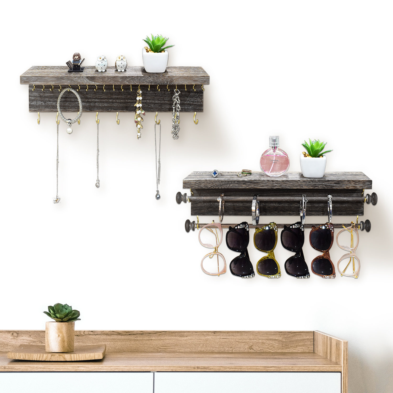 Millwood Pines Wall Mounted Jewelry Holder Wayfair