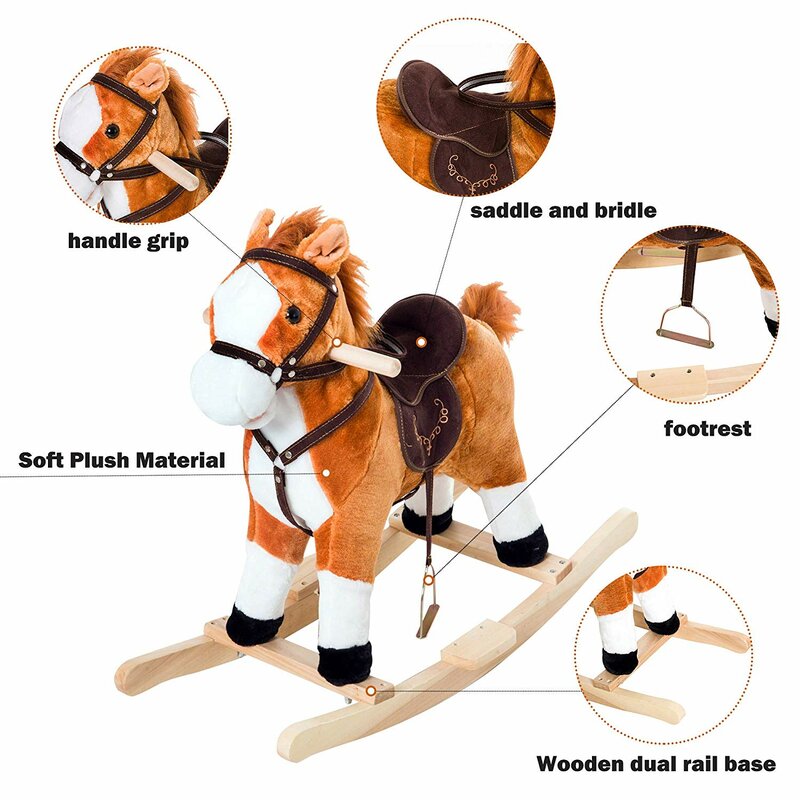 qaba plush rocking horse