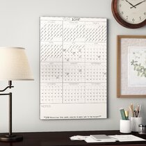 Wall Pops Brewster Carnivale 4 Piece Dry Erase Calender Wall Decal w/ Marker NEW 