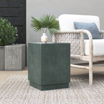 faux stone patio accent table