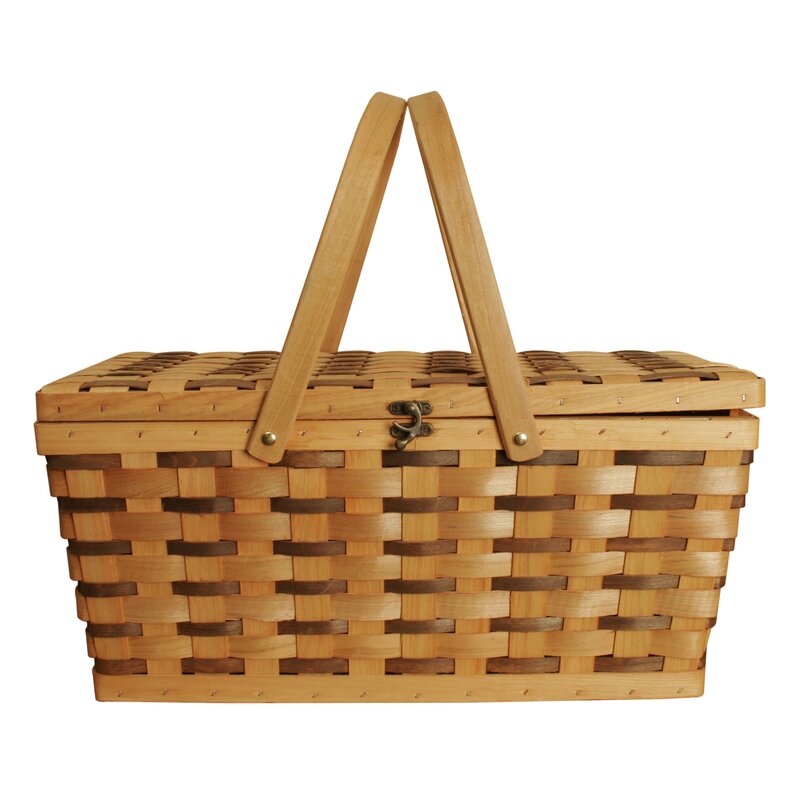 WaldImports Tuscana Wooden Weave Picnic Basket | Wayfair