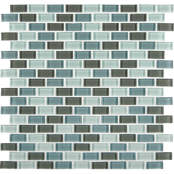 Msi Majestic Ocean Mini Brick Mounted Gl Mosaic Tile In White Msi Majestic Ocean Mini Brick Mounted Gl Mosaic Tile In White And Grey Reviews Wayfair