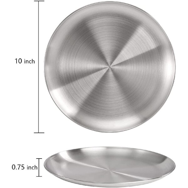 Details about   Camping Round 14-26cm Dia Stainless Steel Tableware Dinner Plate Food Cont MO