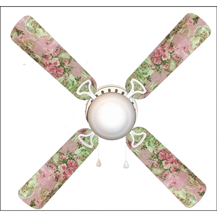 Zoomie Kids 42 Sommerville Tea For Two 4 Blade Ceiling Fan Light