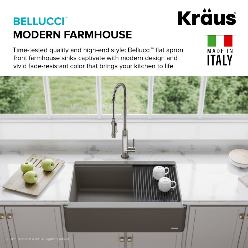 Bellucci Ceramtek Granite Quartz Composite 30 L X 21 W Farmhouse Apron Kitchen Sink