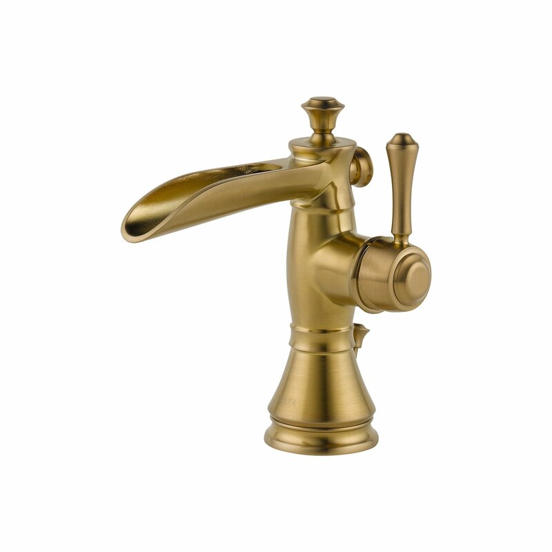 Cassidy Centerset Bathroom Faucet with Channel Spout with metal Pop-Up Drain