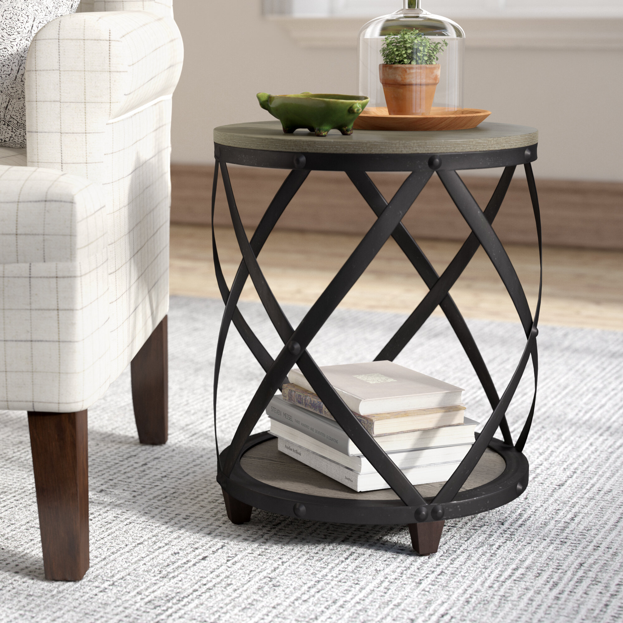 round end tables farmhouse