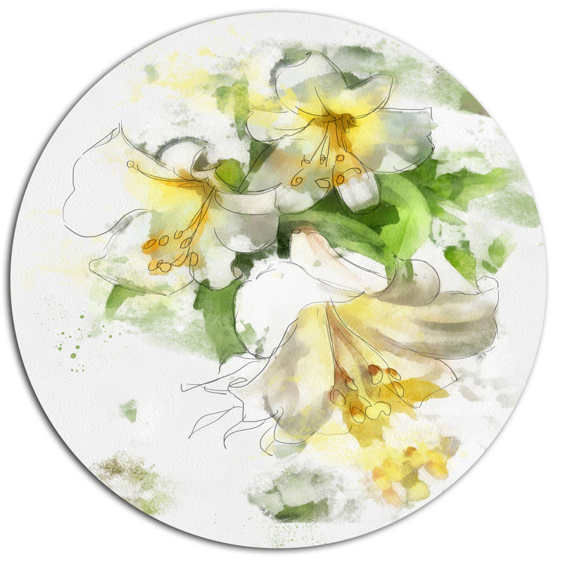 Designart Bunch Of Small Flowers Watercolor Oil Painting Print