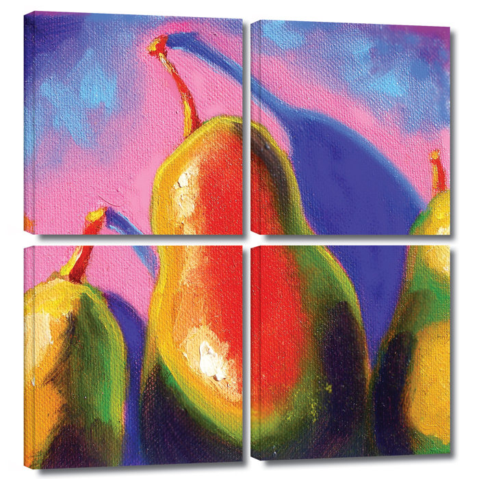 Artwall Pearfect Shadow By Susi Franco 4 Piece Painting Print On