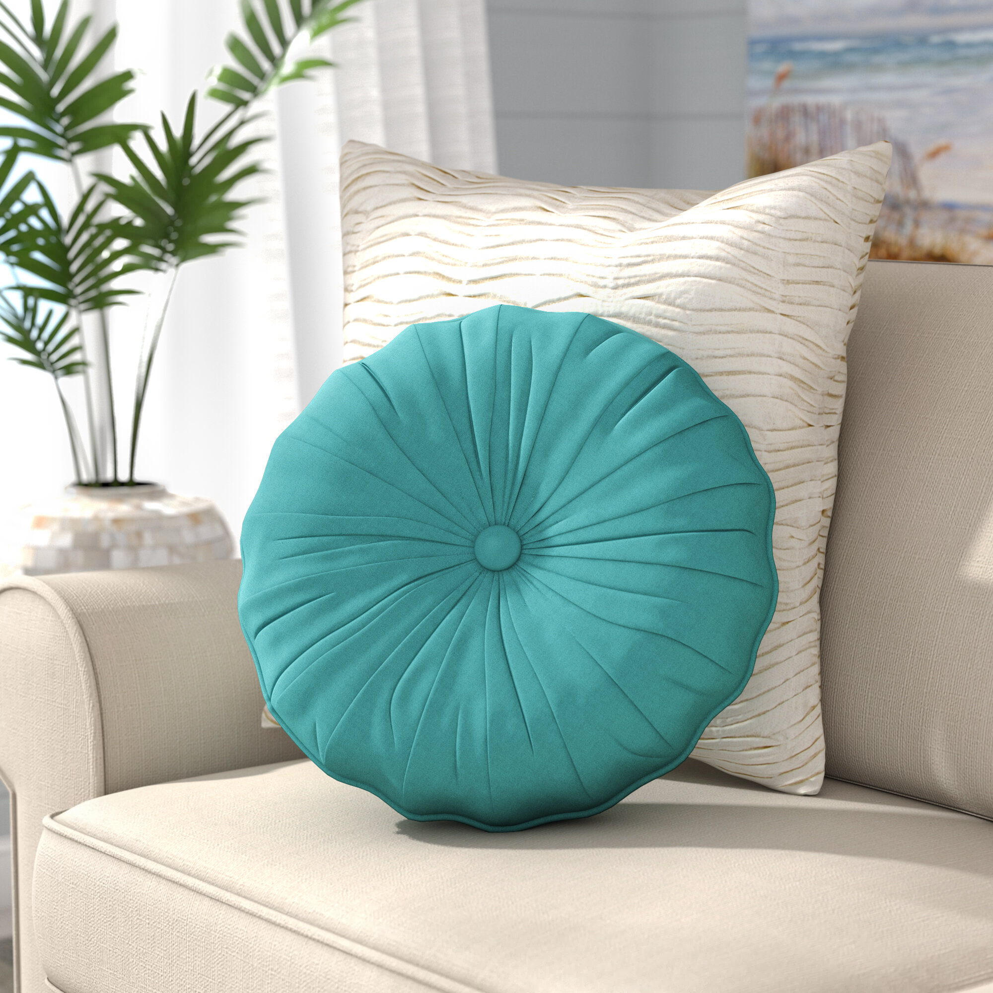 round throw pillows for bed