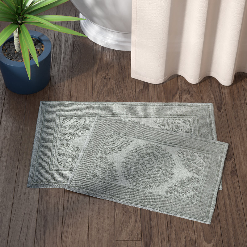 Three Posts Berrien Rectangular 100 Cotton Medallion 2 Piece Bath Rug Set Reviews Wayfair