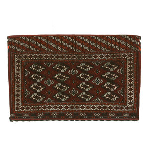 Khorjin Bokhara Saddlebag Hand-Knotted Red Area Rug
