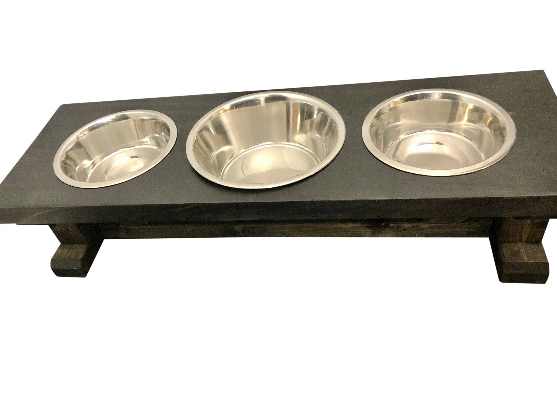 3 bowl raised dog feeder