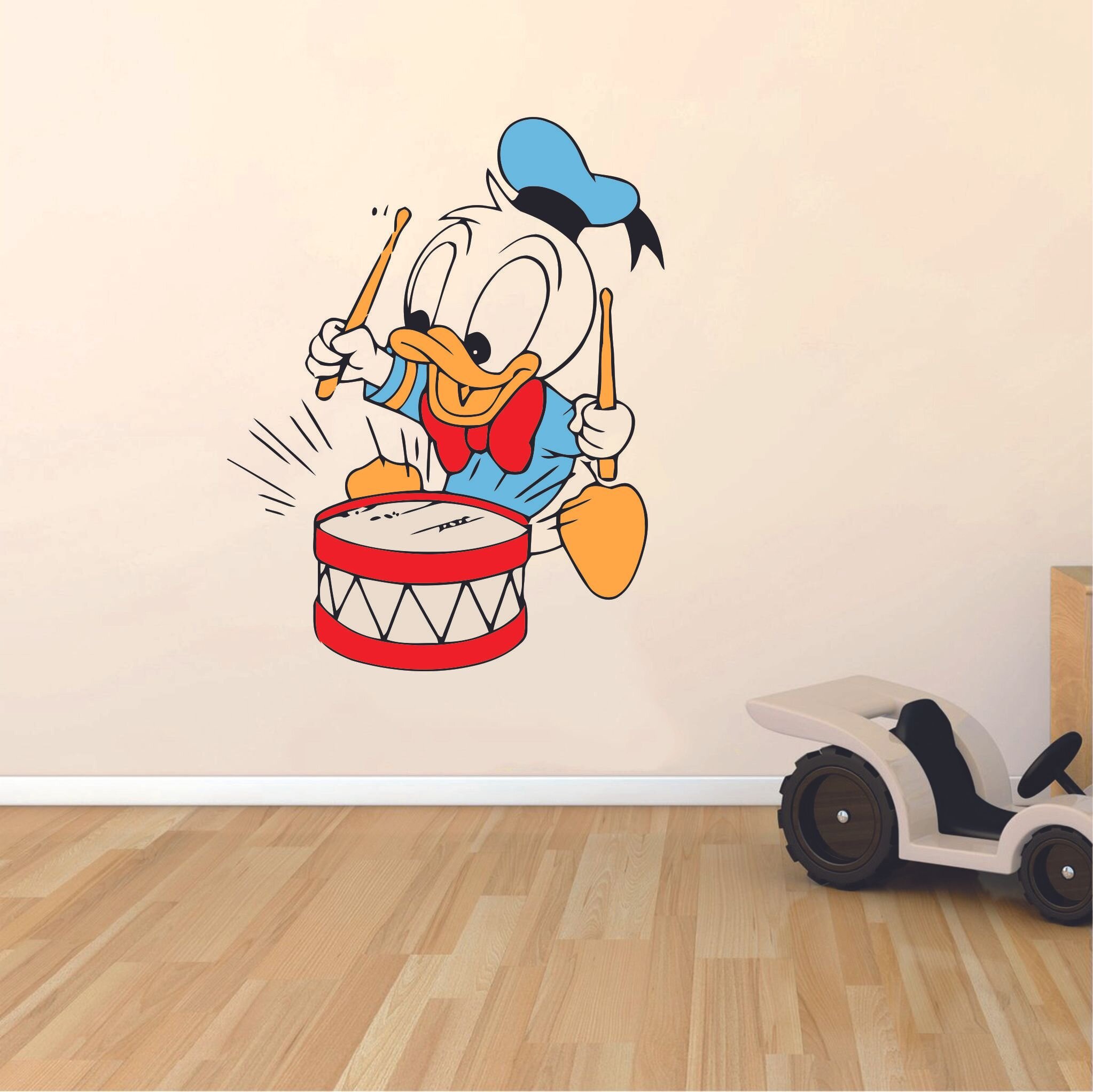 Design With Vinyl Baby Donald Duck Playing Drum Cartoon Wall Decal Wayfair