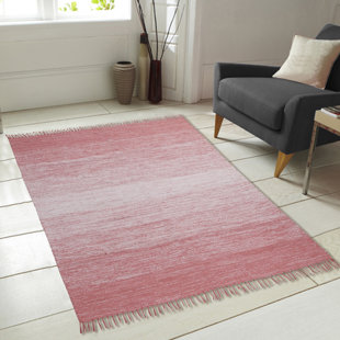 Pink Ombre Rug Wayfair Nault Ombre Fringe Cotton Hand Woven Pink Area Rug