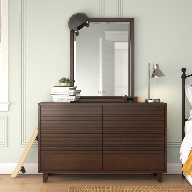 Grovelane Stepplee 6 Drawer Double Dresser With Mirror Reviews Wayfair