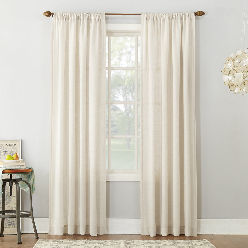 Eider Ivory Berwick Linen Blend Solid Semi Sheer Rod Pocket Single Curtain Panel Reviews Wayfair
