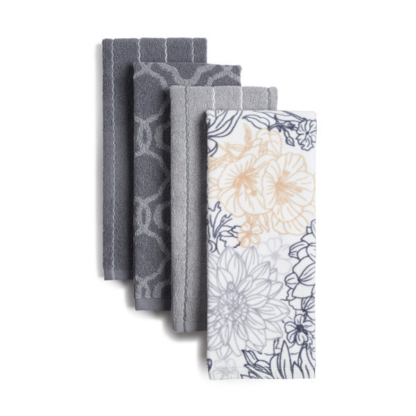 Jennifer Adams Home Tile Jacq Ivory Striped Kitchen Towel Set 4 Pack Reviews Wayfair