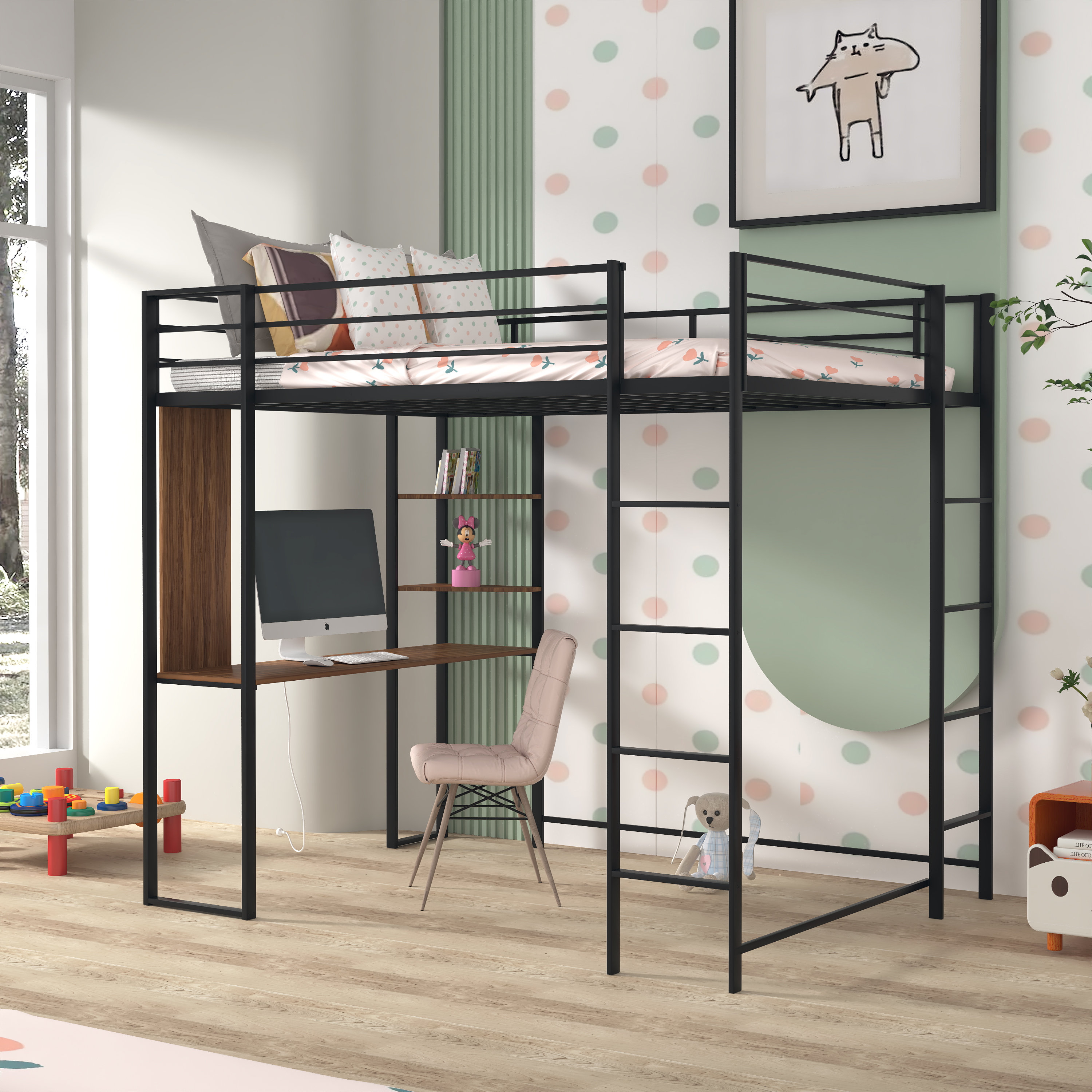 Mason & Marbles Shuff Full Loft Bed with Built-in-Desk by Mason ...