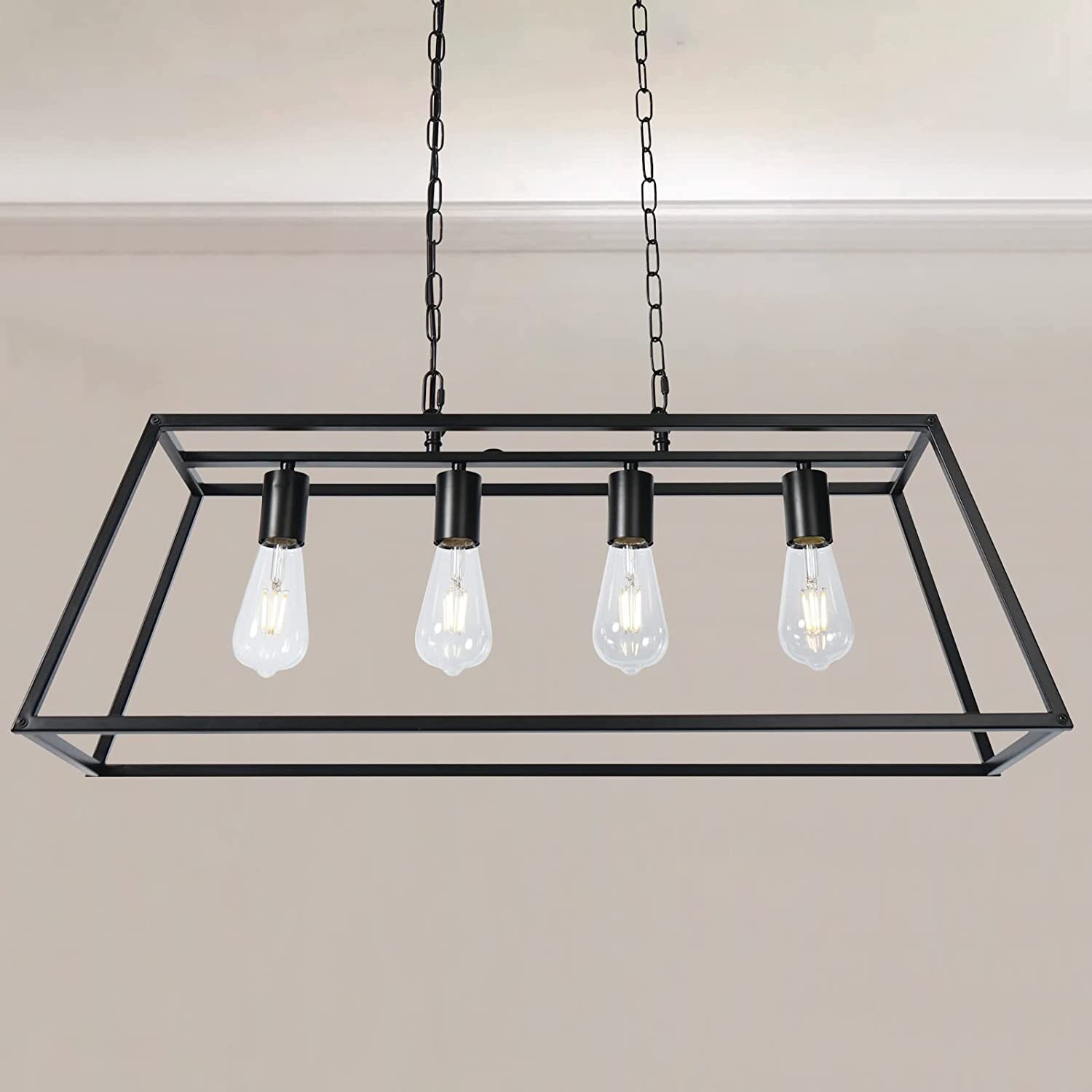 Gracie Oaks Herwander 4 - Light Kitchen Island Rectangle Chandelier ...