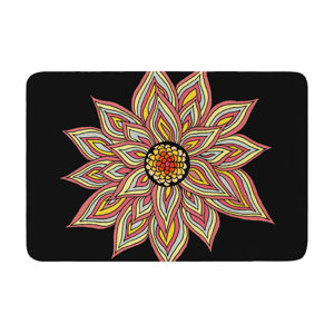 Pom Graphic Design Incandescent Flower Memory Foam Bath Rug