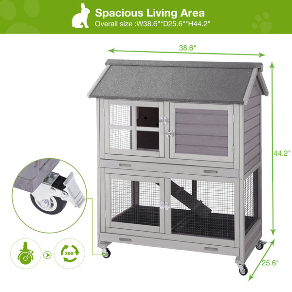 Tucker Murphy Pet Matthias Weather Resistant Rabbit Hutch With Ramp Reviews Wayfair