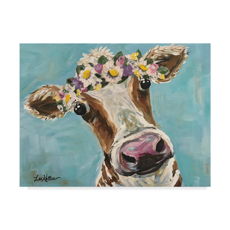 August Grove Cow Miss Moo Moo Turquoise Flower Crown Acrylic