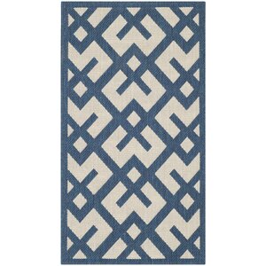 Quinlan Navy/Beige Outdoor Area Rug