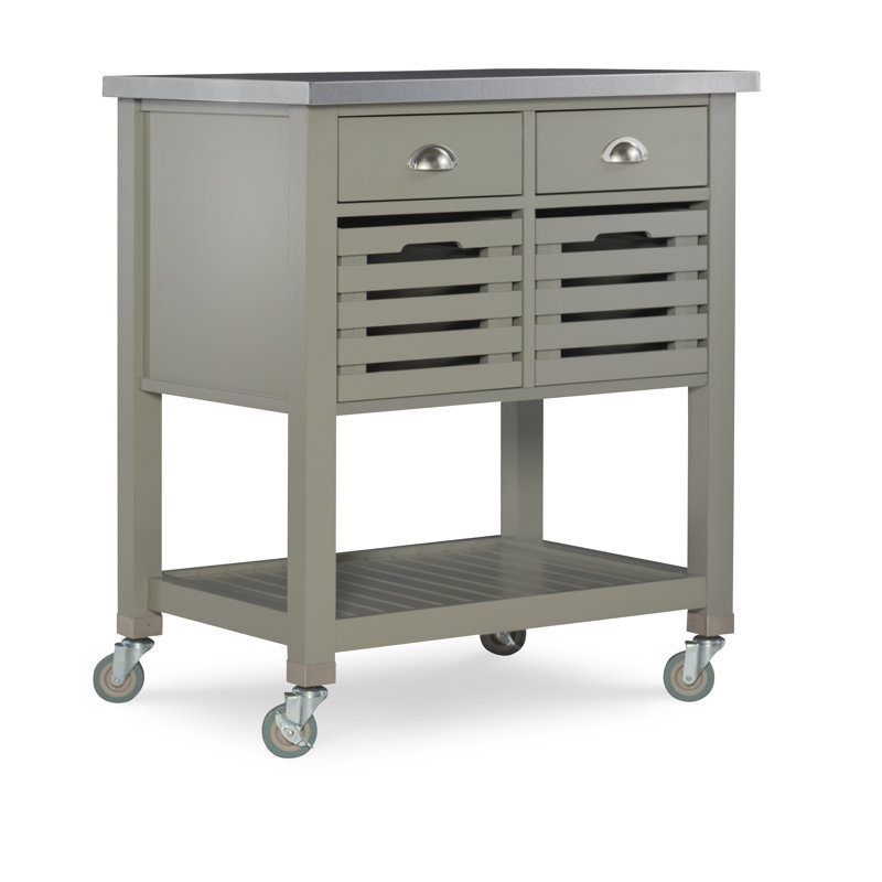 Chason Kitchen Cart With Stainless Top Reviews Joss Main Chason Kitchen Cart With Stainless Top