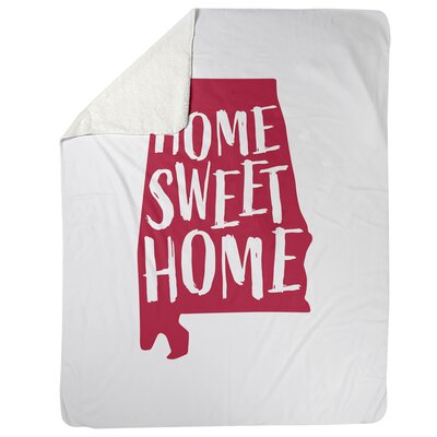 Home Sweet Alabama Fleece Throw East Urban Home Size: 62.5