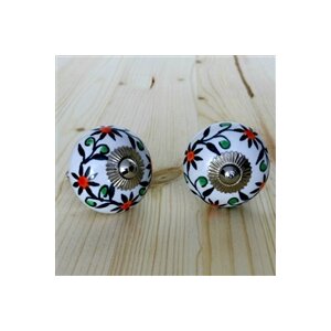 Handpainted Ceramic Round Knob (Set of 2)