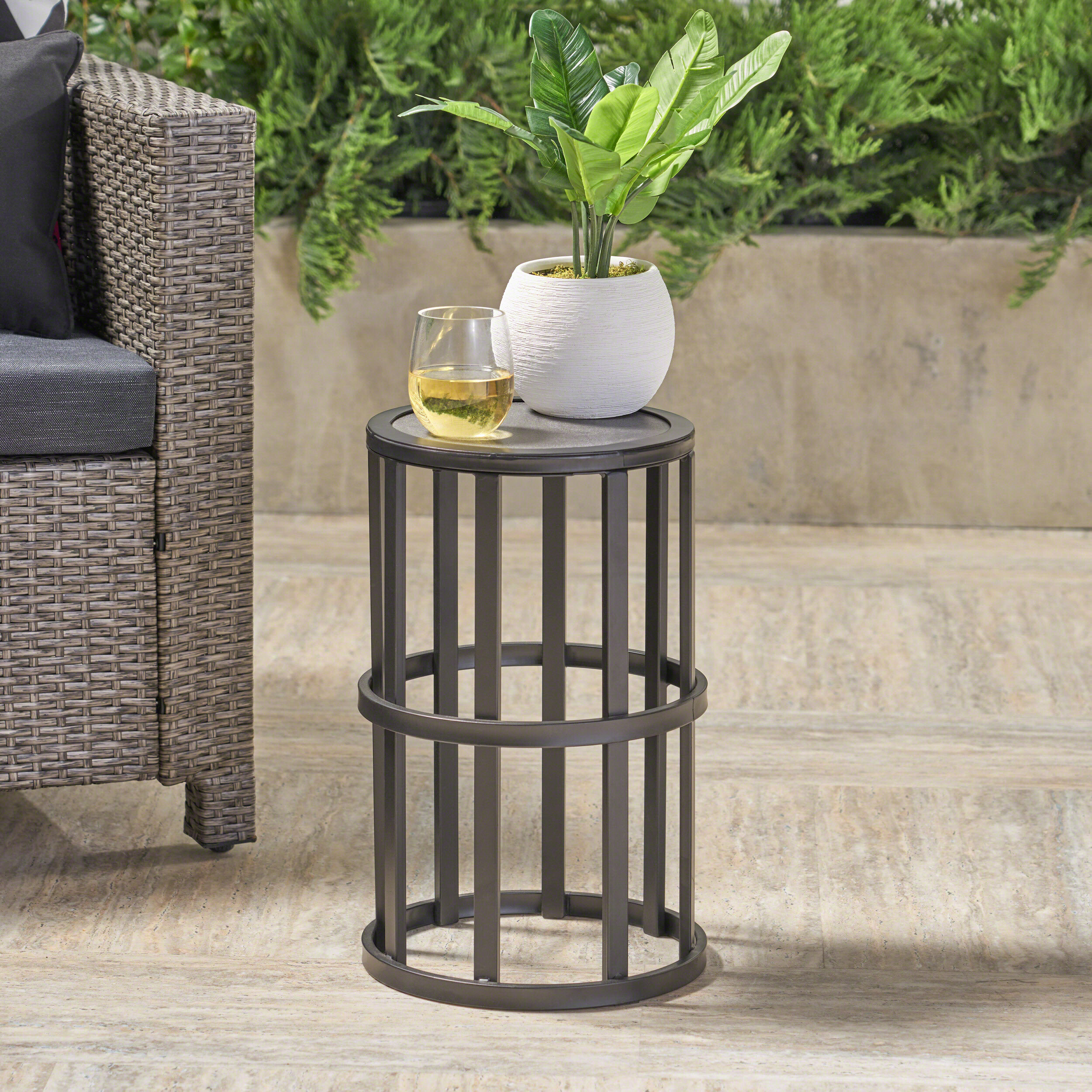 Hargraves Stone Concrete Side Table Reviews Joss Main