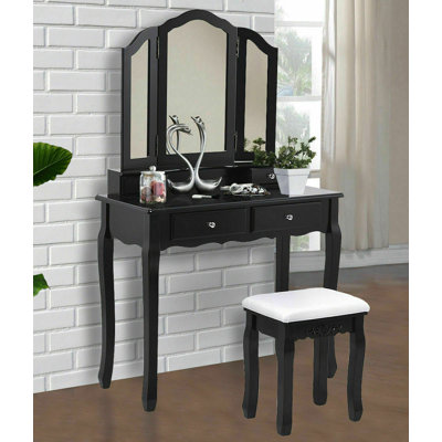 Doursounian Makeup Vanity Set with Stool and Mirror INCOMPLETE 