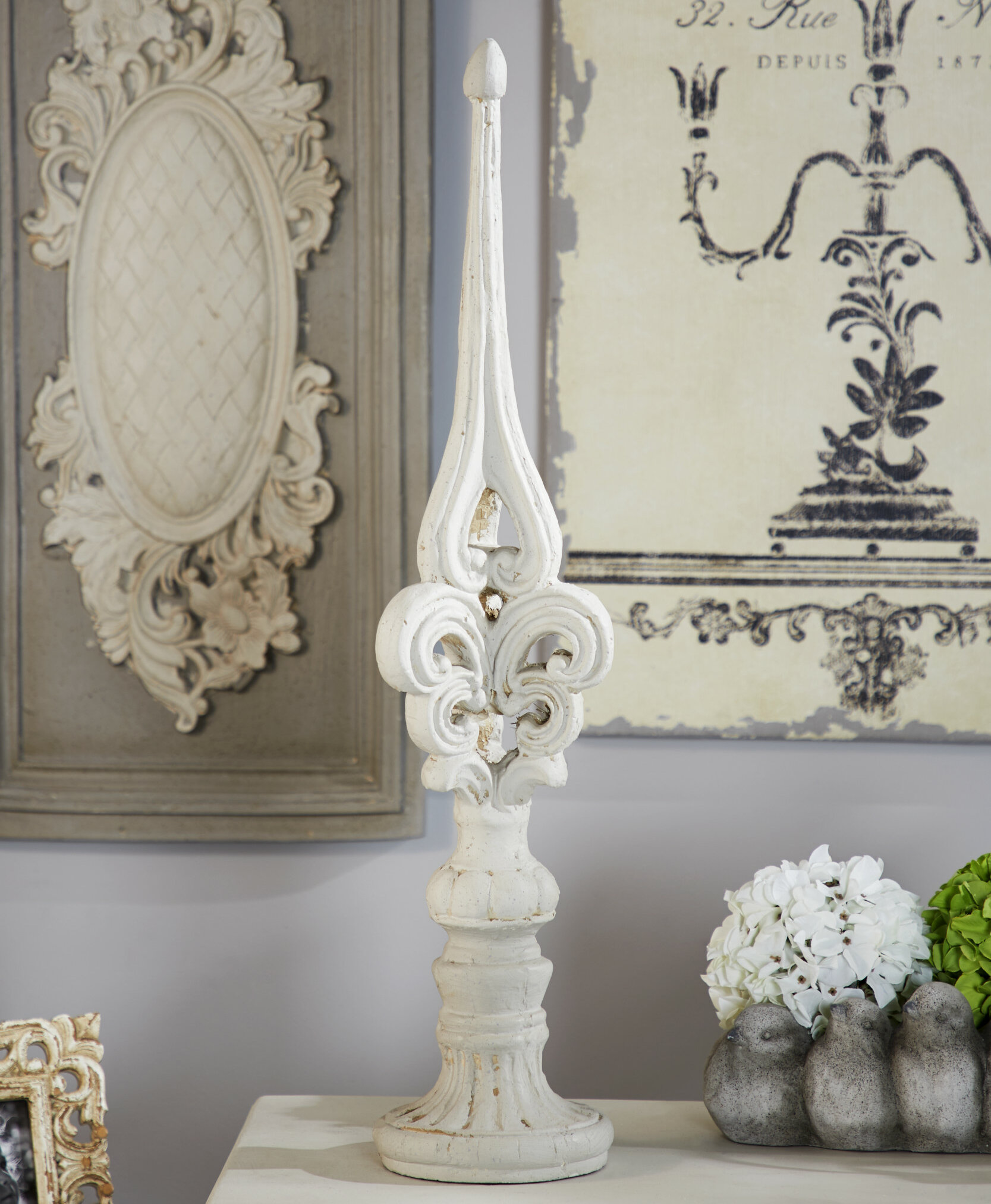 Fleur De Lis Living Haffner Finial Centerpiece Tabletop And Mantel