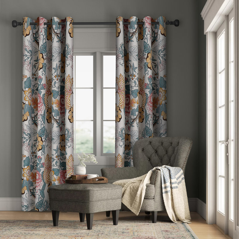 Crookston Floral Room Darkening Thermal Rod Pocket Curtain Panels Reviews Birch Lane