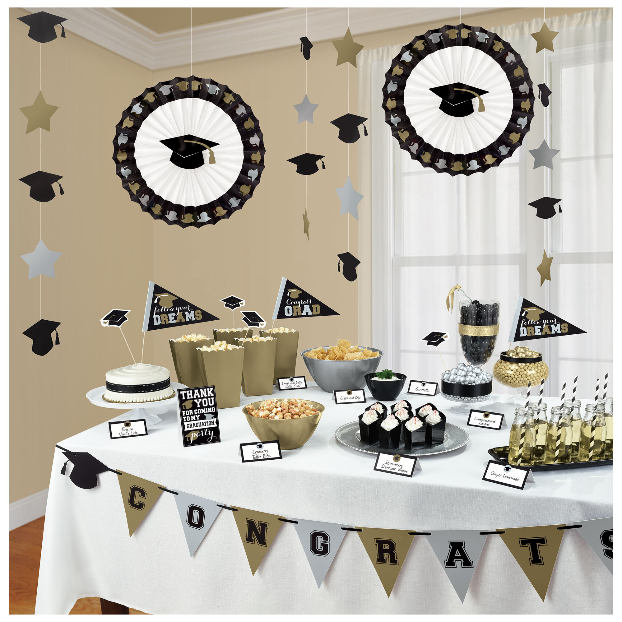 Grad Party Decoration Supplies Class 2020 Graduation Party Tinsel Balloon Centerpieces Weights Pack of 4 Colors: Black, White, Golden, Silver